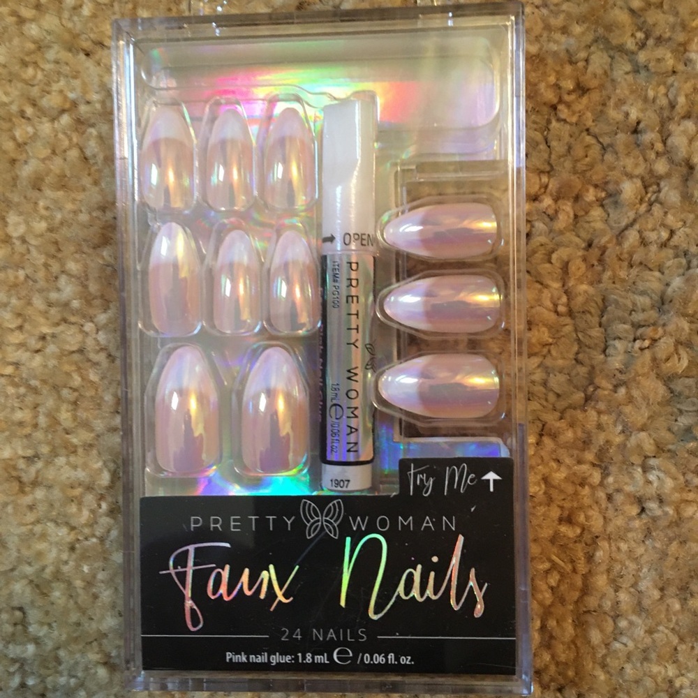 BN Set of 24 Press in Nails w/ Glue ! Hard 2 find!